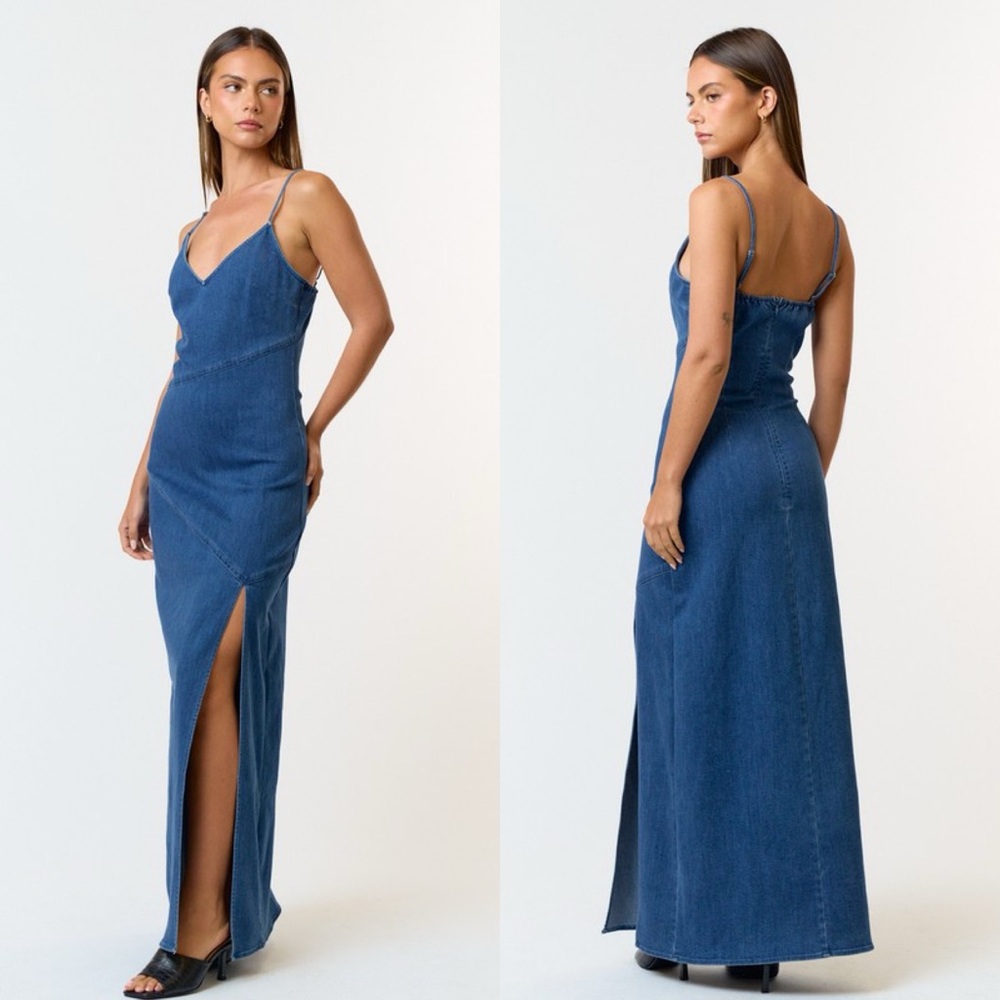 *24 HOUR SALE* Blue For You Blue Denim Maxi Dress - Picture 3 of 5